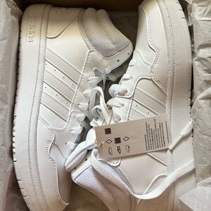 Adidas White Hoops 3.0 Mid Sneakers